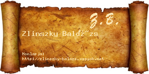 Zlinszky Balázs névjegykártya